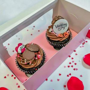 Valentine's Chocoholic Box of 2 Cupcakes