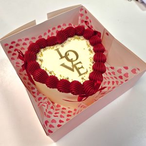 Mini Valentine's Bento Cake- Red & White