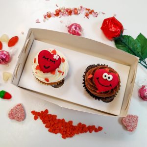 Valentine's His & Hers Heart face Cupcakes
