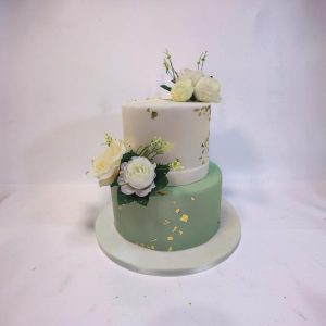 Two-tone 2 Tier Wedding Cake